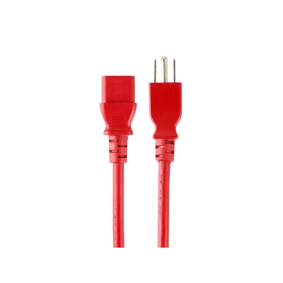 RiteAV Power Cable/Cord - 10 Feet - Red | 18AWG 3 Conductor PC Power Connector Socket 10A (NEMA 5-15P to IEC 60320 C13)