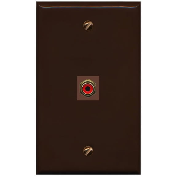RiteAV RCA-RED Wall Plate Flat/Solid [Brown]