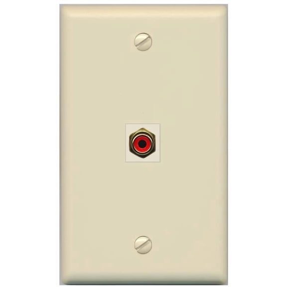 RiteAV RCA-RED Wall Plate Flat/Solid [Ivory]