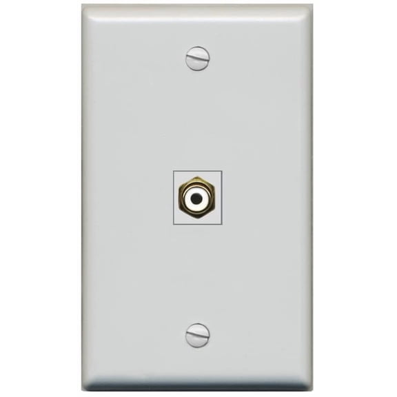 RiteAV RCA-White Wall Plate Flat/Solid [Gray]