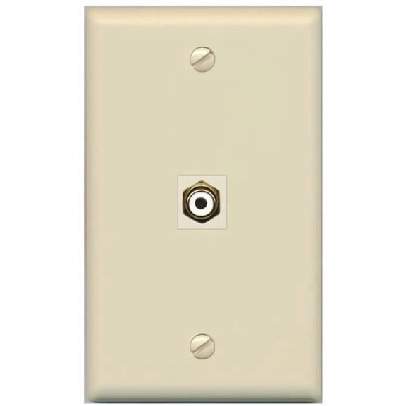 RiteAV RCA-White Wall Plate Flat/Solid [Ivory]