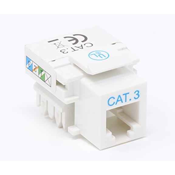 RiteAV RJ11/12 (Cat3) Keystone Jack White Punchdown