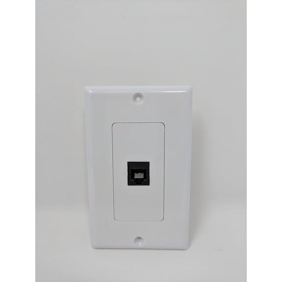 RiteAV - RJ11 6P4C 4 Conductor 110 Punch Down Type Phone Port Type Decorative Wall Plate - White Plate with Black Keystone Coupler