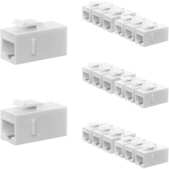 RiteAV - RJ45 Cat6 Keystone Coupler Female to Female Cat6 Keystone Jack, UTP Keystone Coupler Insert,Keystone Jack, White (5, White)