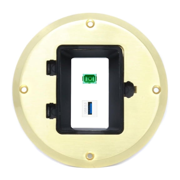 RiteAV SC-APC-SX USB-3 Floor Box [Gold-Brass]