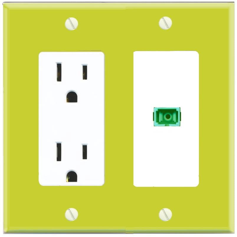 RiteAV SC-APC-SX Wall Plate with Power Outlet [Pea Green-White]