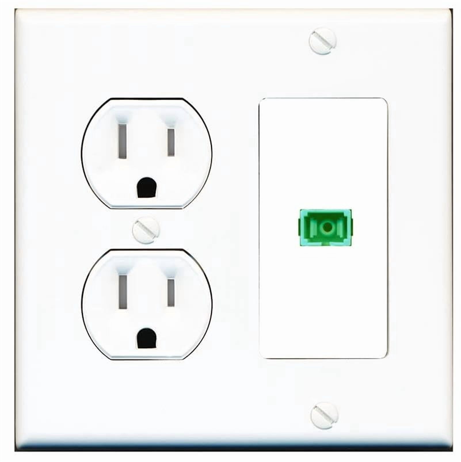 RiteAV SC-APC-SX Wall Plate with Round Tamper Resistant Power Outlet [White]