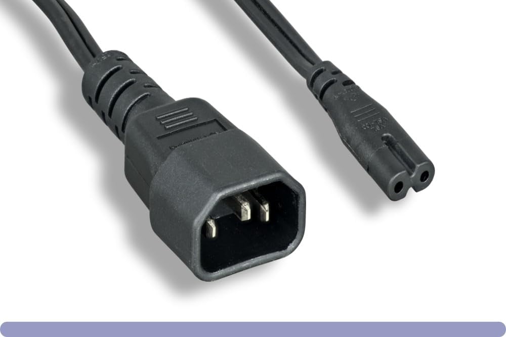 RiteAV - Standard Molded IEC 320 C14 to C7 Plug AC Power Plug Adapter ...