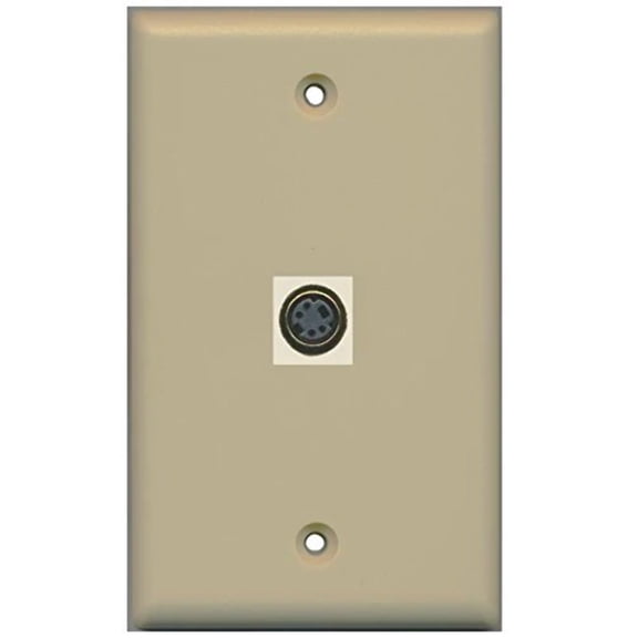 RiteAV Svideo (Ivory) Wall Plate 1 Gang Flat Ivory