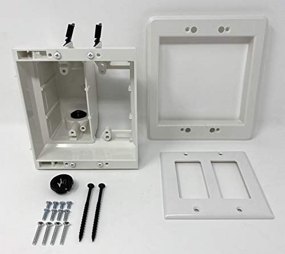 Two Compartment Electrical Box RiteAV Two-Gang Recessed Non-Metallic Electrical Combo Box Divided for ...