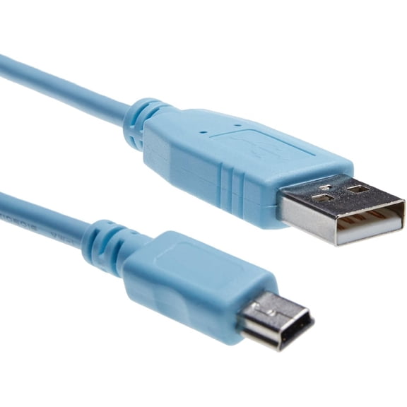 RiteAV - USB Console Cable (Compatible with Cisco CAB-Console-USB), 6ft in Length, USB Type A to USB Type Mini B, Rollover Console Cable, USB 2.0, Connect to Routers, Switches, and Firewalls