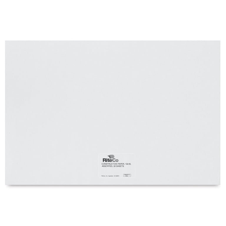 RiteCo Construction Paper - Bright White, 12 x 18, 50 Sheets