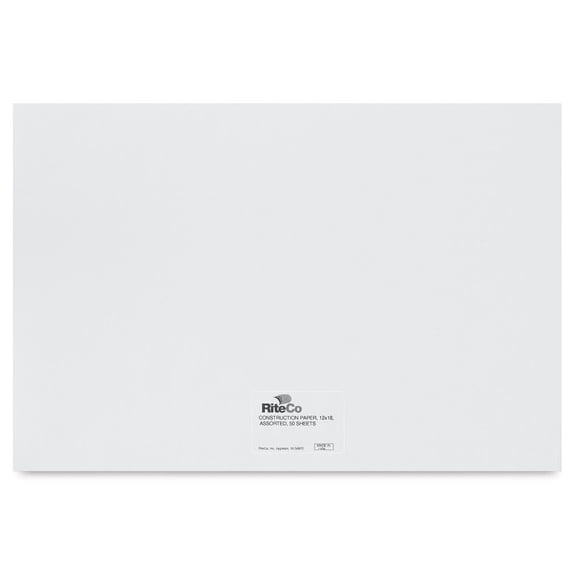 RiteCo Construction Paper - Bright White, 12" x 18", 50 Sheets