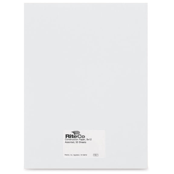 RiteCo Construction Paper - Bright White, 9" x 12", 50 Sheets