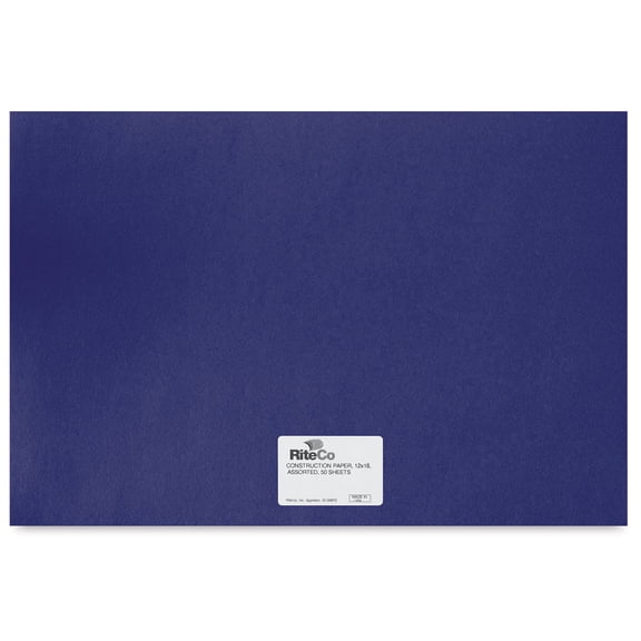 RiteCo Construction Paper - Dark Blue, 12" x 18", 50 Sheets
