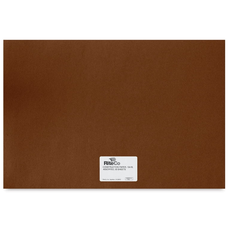 RiteCo Construction Paper - Dark Brown, 12 x 18, 50 Sheets