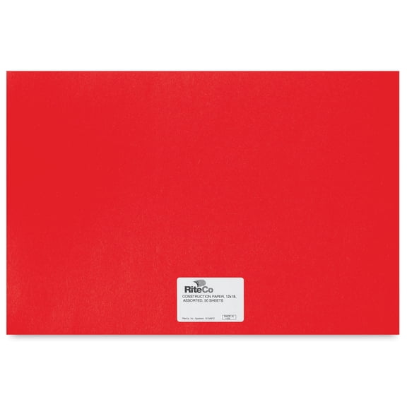 RiteCo Construction Paper - Holiday Red, 12" x 18", 50 Sheets