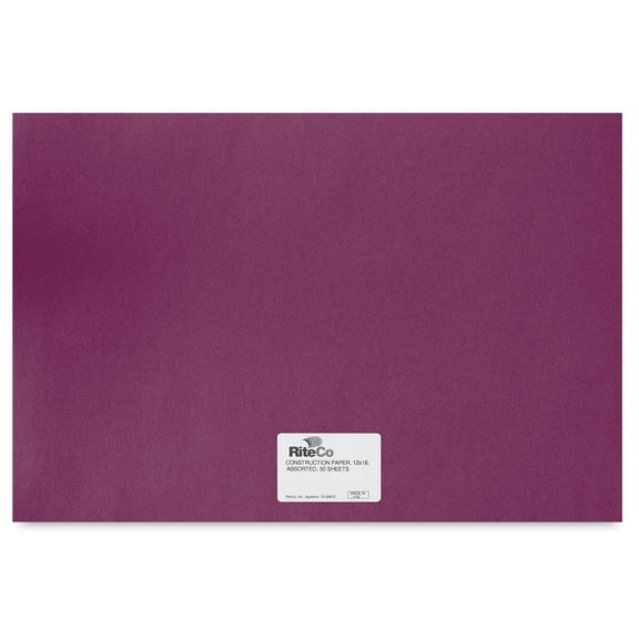 RiteCo Construction Paper - Violet, 12" x 18", 50 Sheets