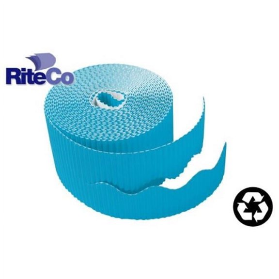 RiteCo Raydiant 22815 Riteco Trim-It Corrugated Scalloped Decorative Border. Two .25 In. X 50 Ft. Strips Per Roll Bright Blue- 6 Rolls