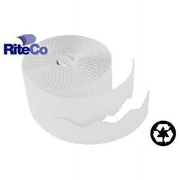 RiteCo Raydiant Riteco Trim-It Corrugated Scalloped Decorative Border. Two .25 In. X 50 Ft. Strips Per Roll Bright White, 6 Rolls