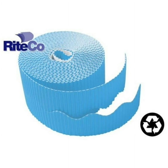 RiteCo Raydiant Riteco Trim-It Corrugated Scalloped Decorative Border. Two .25 In. X 50 Ft. Strips Per Roll Medium Blue, 6 Rolls