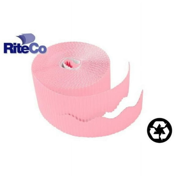 RiteCo Raydiant  Riteco Trim-It Corrugated Scalloped Decorative Border. Two .25 In. X 50 Ft. Strips Per Roll Pink, 6 Rolls