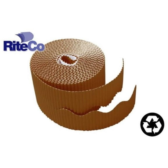 RiteCo Raydiant  Riteco Trim-It Corrugated Scalloped Decorative Border. Two .25 In. X 50 Ft. Strips Per Roll Warm Brown, 6 Rolls