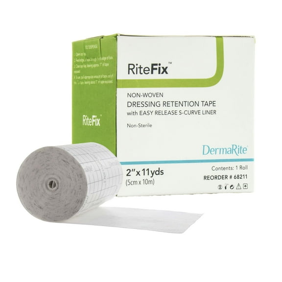 RiteFix White Water Resistant Dressing Retention Tape with Liner NonSterile 2 Inch X 11 Yard 1 per Box 68211