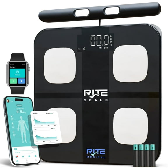 RiteScale 8-Electrode Smart Weight Scale for Body Weight with Mobile App | Digital Weight Scale