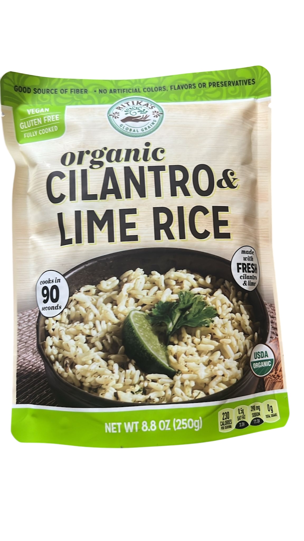 RITIKAS ORGANIC CILANTRO & LIME RICE 8.8 OZ...