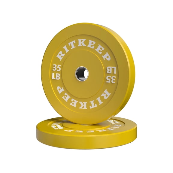 Ritkeep 2" Olympic Low Bounce Rubber Bumper Weight Plates for Home Gym