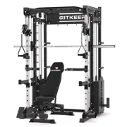 Ritkeep PMAX 5600 Pro Home Gym Smith Machine, 6-in-1 Squat Rack Dual Cable Crossover Machine with 326 Weight Stacks, Training Equipment with Incline Bench