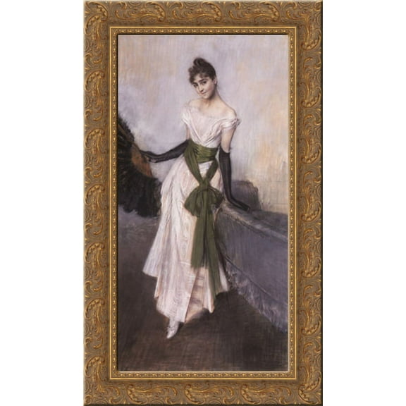 Ritratto della Signorina Concha de Ossa 16x24 Gold Ornate Wood Framed Canvas Art by Boldini, Giovanni