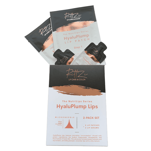 RittZi HyaluPlump Lips 2-PACK SET – Innovative Two-Step Lip Care System With Sodium Hyaluronate, Peptides, and Niacinamide