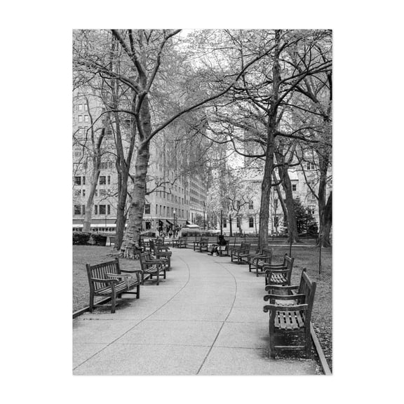 Rittenhouse Square Walkway B&W - Philadelphia Pennsylvania Photography Black and White City Street Photography Architecture Unframed Wall Art Print 5 x 7 inches