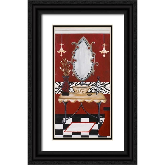 Ritter, Gina 11x18 Black Ornate Wood Framed with Double Matting Museum Art Print Titled - Palm Beach Bath II