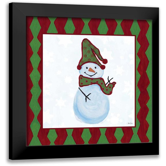 Ritter, Gina 12x12 Black Modern Framed Museum Art Print Titled - Snowman Zig Zag Square II