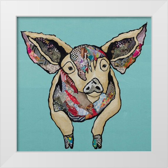 Ritter, Gina 12x12 White Modern Wood Framed Museum Art Print Titled - Farm Collage on Teal I