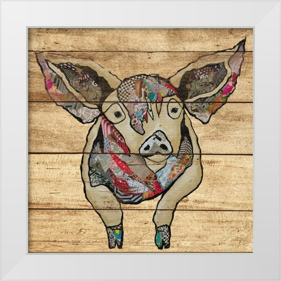 Ritter, Gina 12x12 White Modern Wood Framed Museum Art Print Titled - Farm Collage on Wood I