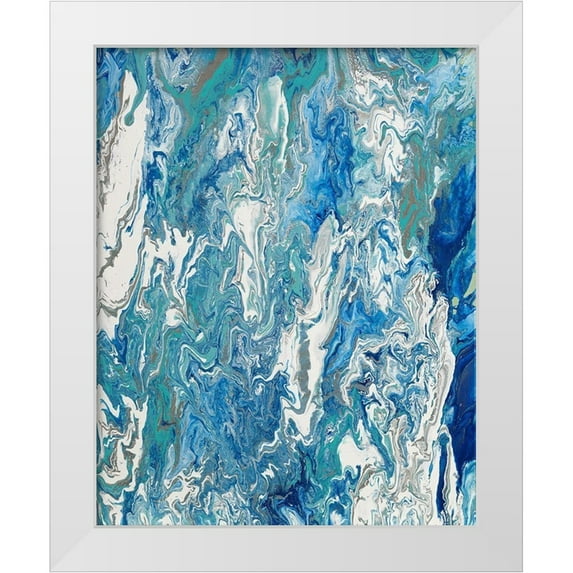 Ritter, Gina 12x14 White Modern Wood Framed Museum Art Print Titled - Marbleized Beach View II