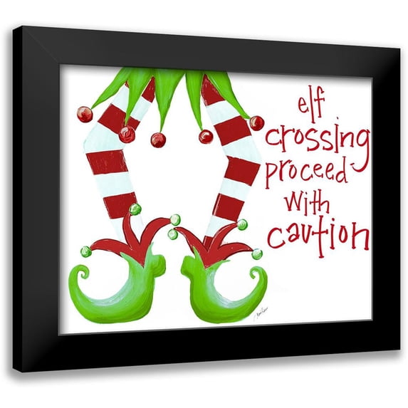 Ritter, Gina 14x12 Black Modern Framed Museum Art Print Titled - Elf Crossing Proceed With Caution
