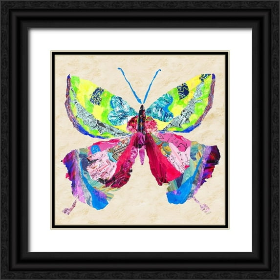 Ritter, Gina 15x15 Black Ornate Wood Framed with Double Matting Museum Art Print Titled - Brilliant Butterfly I