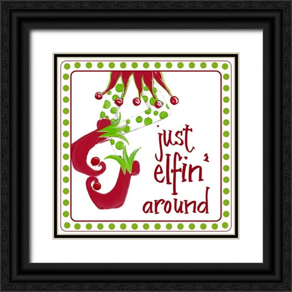 Ritter, Gina 15x15 Black Ornate Wood Framed with Double Matting Museum Art Print Titled - Elfin Around