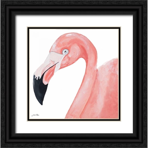 Ritter, Gina 15x15 Black Ornate Wood Framed with Double Matting Museum Art Print Titled - Pink Party of Four IV