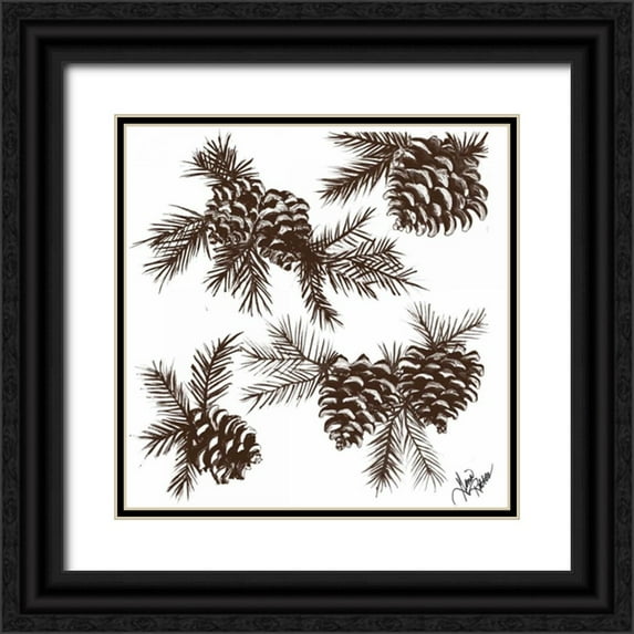 Ritter, Gina 15x15 Black Ornate Wood Framed with Double Matting Museum Art Print Titled - Rustic Birch Trail Accent II