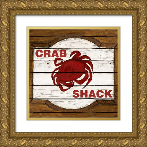 Ritter, Gina 15x15 Gold Ornate Wood Framed with Double Matting Museum Art Print Titled - Crab Shack