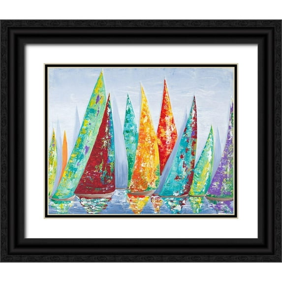 Ritter, Gina 18x15 Black Ornate Wood Framed with Double Matting Museum Art Print Titled - Offshore Sailboat Race