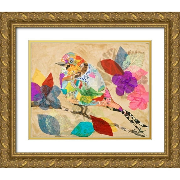 Ritter, Gina 18x15 Gold Ornate Wood Framed with Double Matting Museum Art Print Titled - Band of Birds II