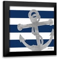 thumbnail image 1 of Ritter, Gina 20x20 Black Modern Framed Museum Art Print Titled - Silver Coastal on Blue Stripe I, 1 of 5