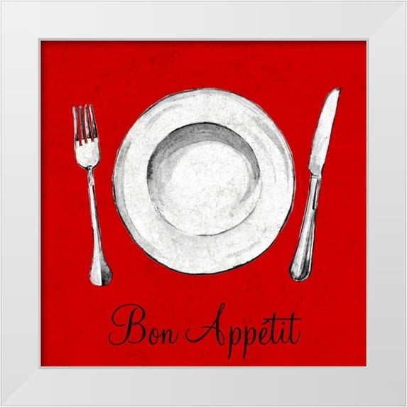 Ritter, Gina 20x20 White Modern Wood Framed Museum Art Print Titled - Bon Appetit